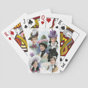 Cartes de jeu victoriennes de mode vintage de
