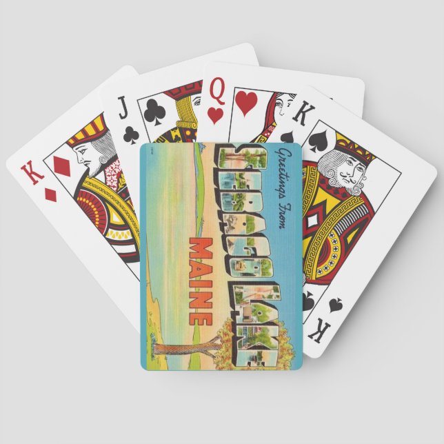 Cartes de jeu vintage Sebago Lake Maine (dos)