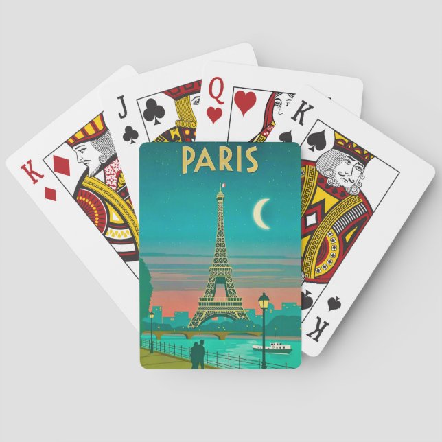 Cartes de jeu Vintage voyage Paris (dos)