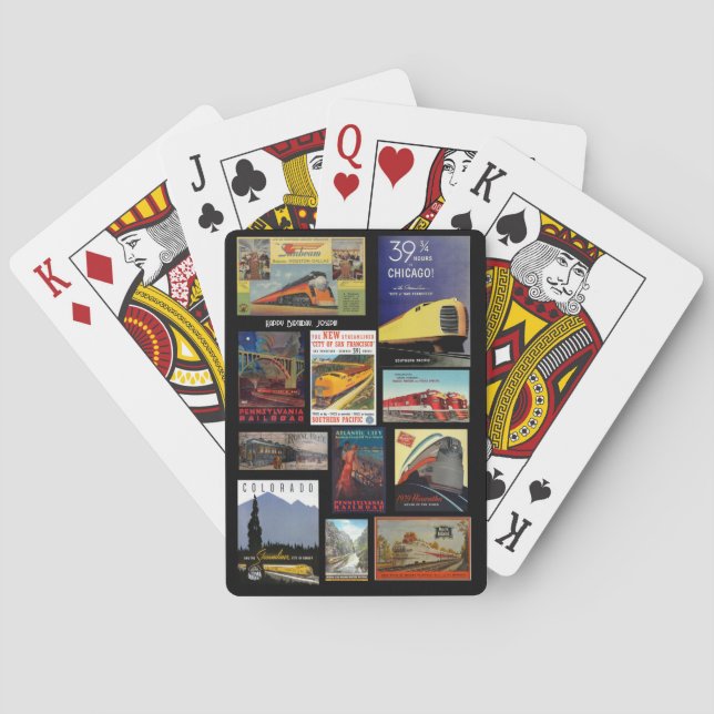 Cartes de jeu vintages de la publicité ferroviaire (dos)