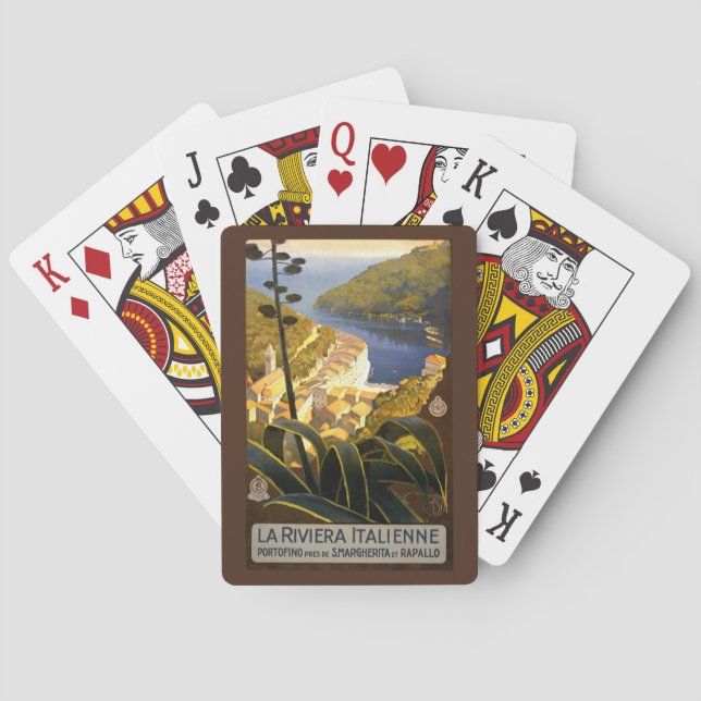 Cartes de jeu vintages de la Riviera d'Italien (dos)