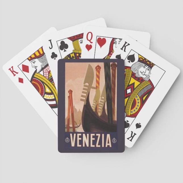 Cartes de jeu vintages de Venezia (Venise) Italie (dos)