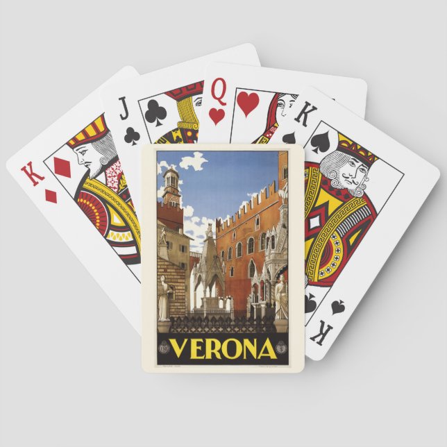 Cartes de jeu vintages de Vérone Italie (dos)