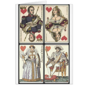 Cartes de jeu vintages - rois et Queens des coeurs