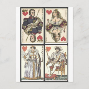 Cartes de jeu vintages - rois et Queens des coeurs