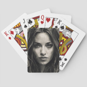 Cartes de jeu Visage des femmes noires et blanches