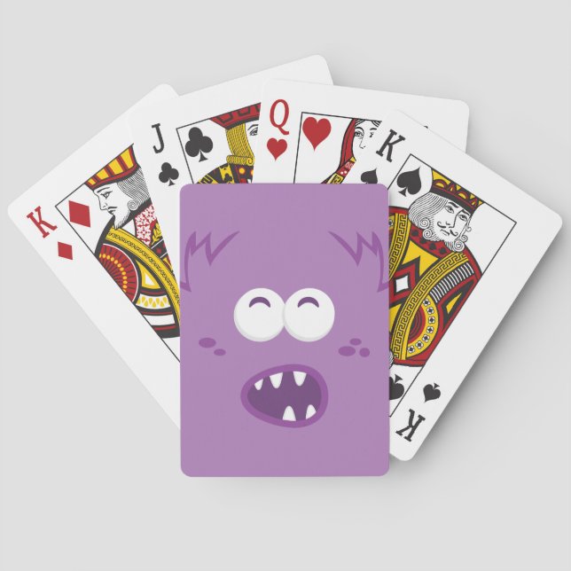 Cartes de jeu Visage Monster Violet (dos)