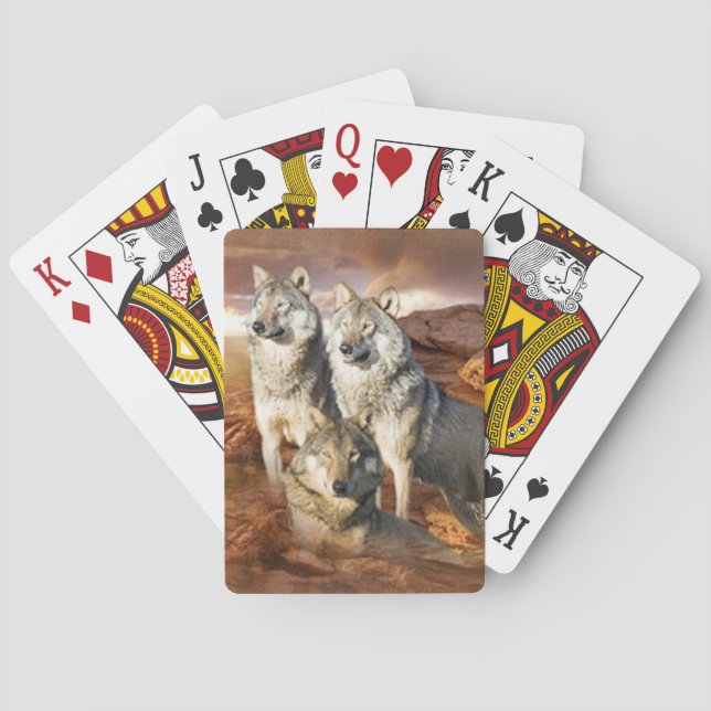 Cartes de jeu Wolves Trio Bicycle® (dos)