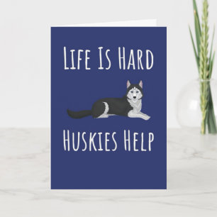 Cartes de joli Husky sibérien aux yeux bleus neige