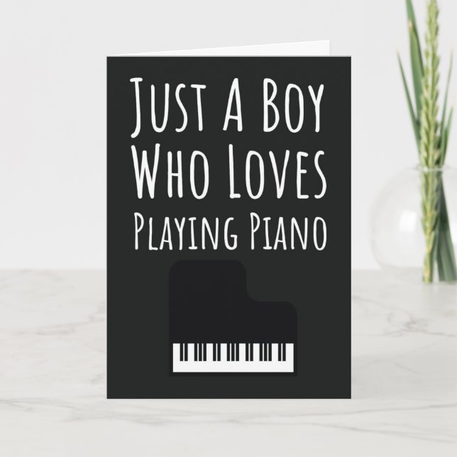 Cartes de Joueur de Piano Mignon pour Bébés Garçon (Devant)