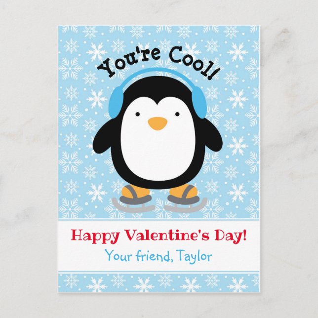 Cartes de Jour des Valentines de Pingouin (Enfants (Devant)
