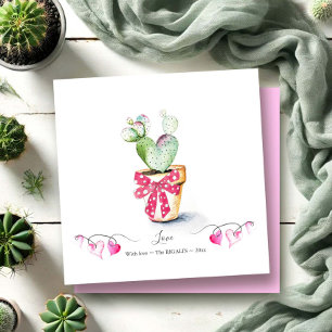 Cartes de jour des valentines mignonnes Cactus de