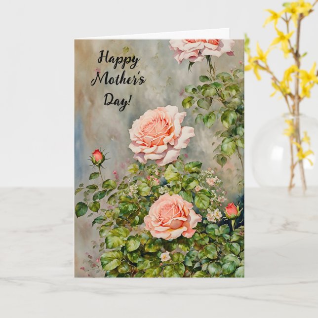 Cartes de la Fête des Mères avec des roses orange  (Fleur jaune)