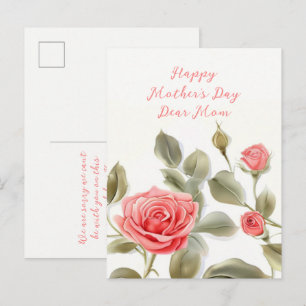 Cartes de la fête des mères vintage avec roses ros