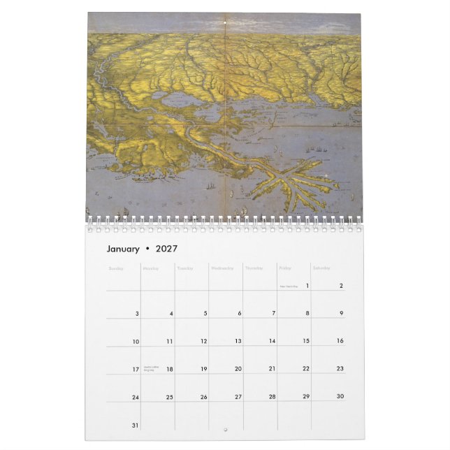 Cartes de la Louisiane et calendrier de (Jan 2027)