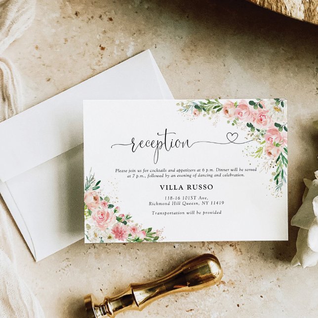 Cartes De La Réception Du Mariage Rose Vierge (Créateur téléchargé)