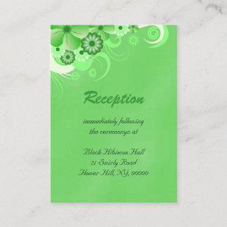 Cartes de la réception du mariage vert foncé