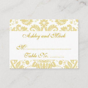 Cartes de la réception Mariage damassé blanche crè