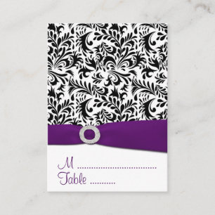 Cartes de la réception Mariage damassé Noir, Viole