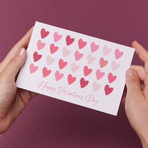 Cartes de la Saint-Valentin avec des rangées de cœ