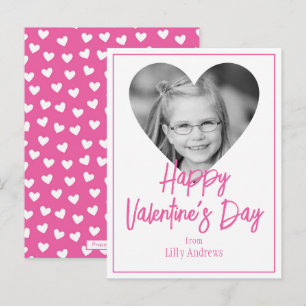 Cartes de la Saint-Valentin avec photo rose en for