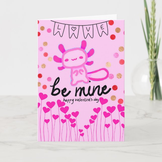 Cartes de la Saint-Valentin axolotl (Devant)
