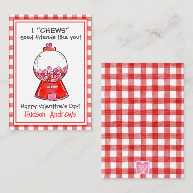 Cartes de la Saint-Valentin Boules de Gomme à Carr (Devant / Derrière)