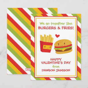 Cartes de la Saint-Valentin Burgers & Frites