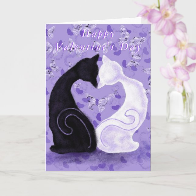 Cartes de la Saint-Valentin Chats Romantiques (Orchidée)