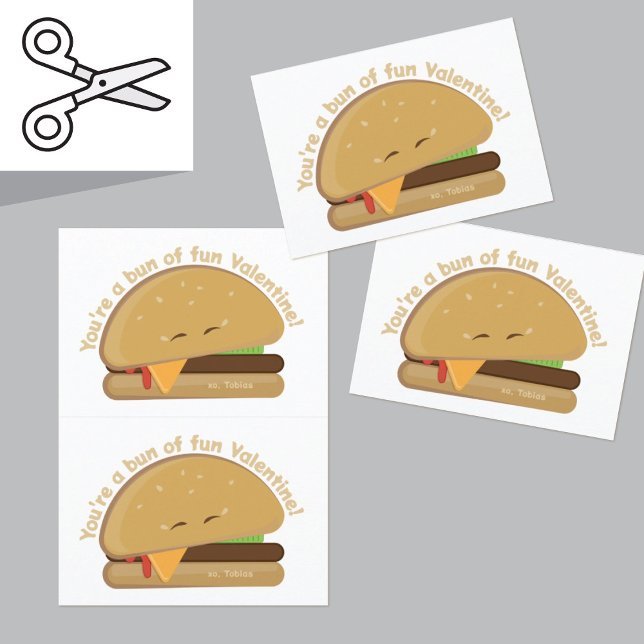 Cartes de la Saint-Valentin découpables Cute Burge (Créateur téléchargé)
