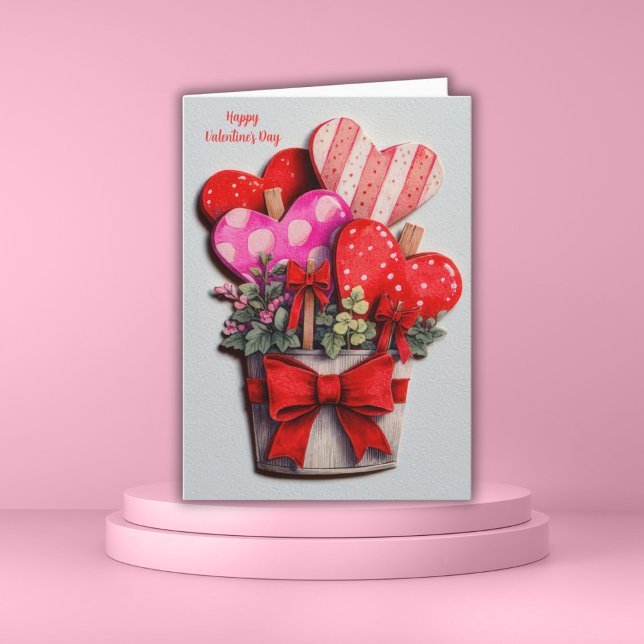 Cartes de la Saint-Valentin Fleurs Cœurs dans un P (Créateur téléchargé)