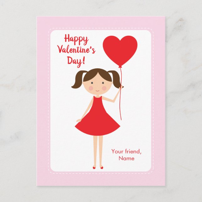 Cartes de la Saint-Valentin Mini Me Girl Class (Devant)