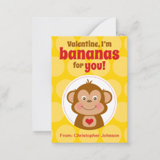 Cartes de la Saint-Valentin Mini Singe pour Enfant