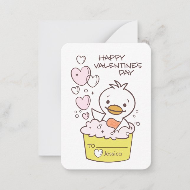 Cartes de la Saint-Valentin pour enfants Canard en (Devant)