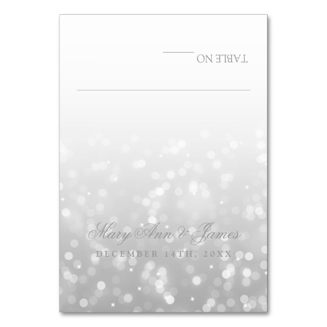 Cartes de la tente mariage Argent Bokeh Feu d'étin (Par défaut)