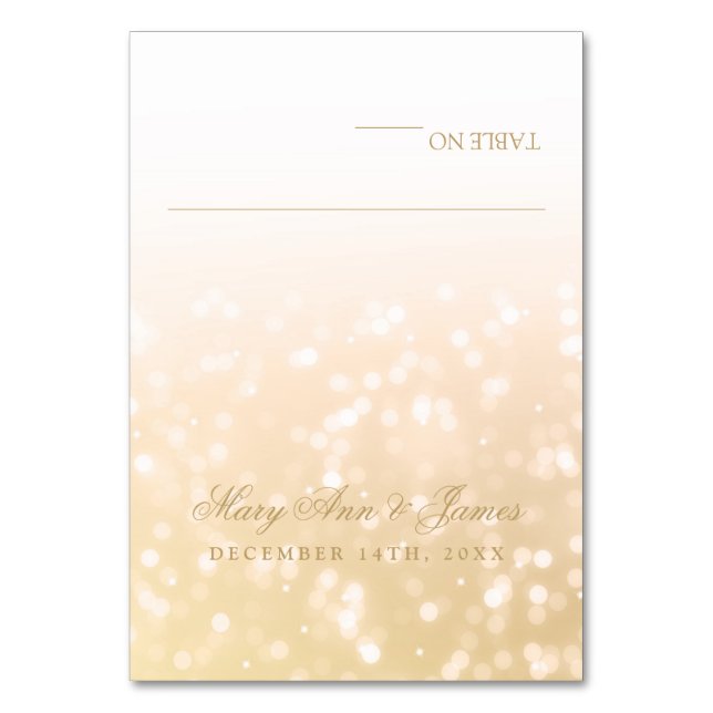 Cartes de la tente mariage Gold Bokeh Éclairages (Par défaut)