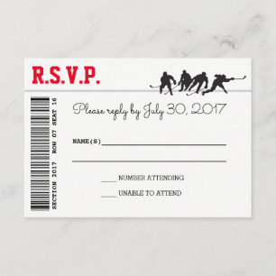 Cartes de l'amour RSVP d'hockey