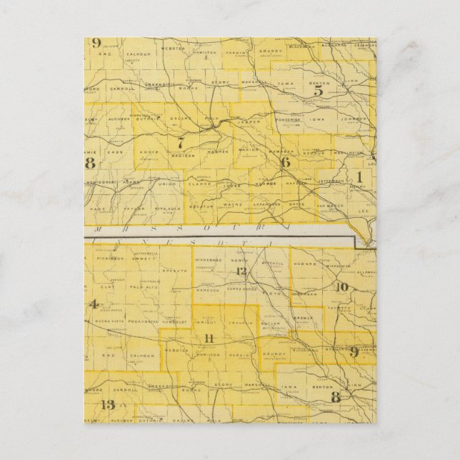 Cartes de l'État de l'Iowa (Devant)