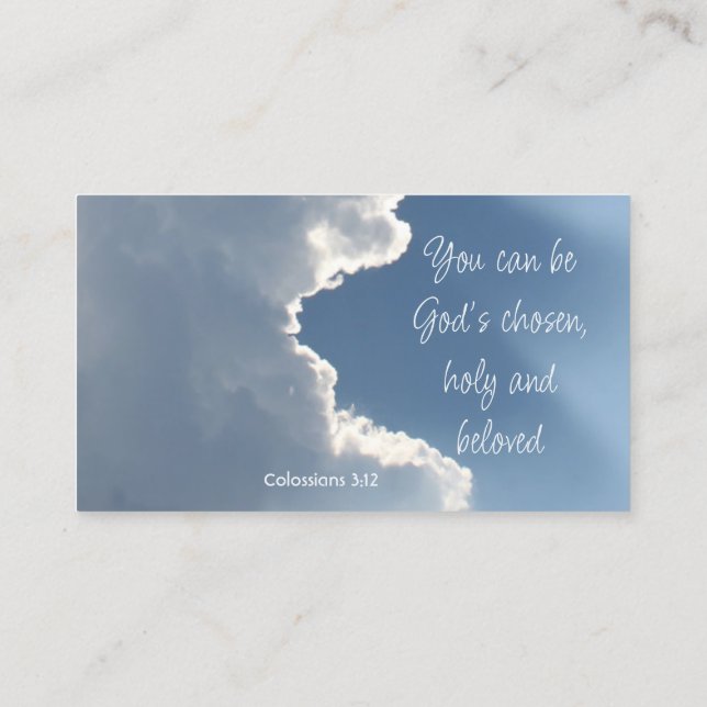 Cartes de l'évangélisation Col 3: 12, Nuages Lumiè (Dos)