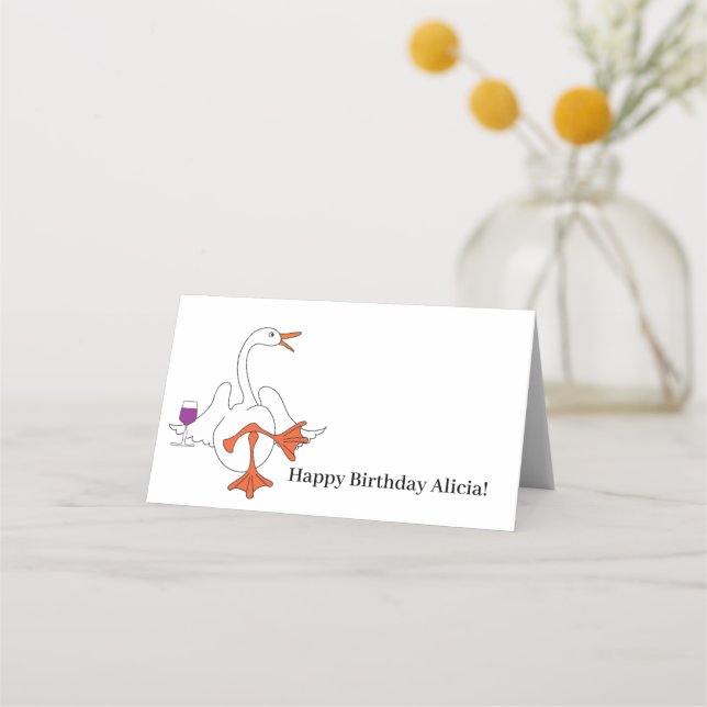 Cartes de lieu personnalisées de l'oie de vin (Devant)