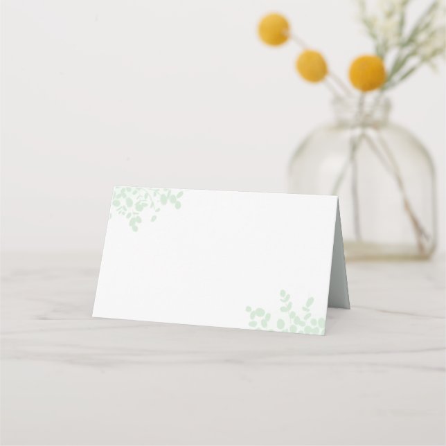 Cartes de lieu simples Sage Green Eucalyptus (Devant)