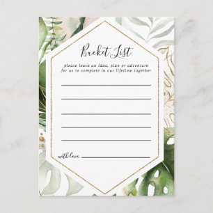 Cartes de liste de Bucket Tropical Géométrique Or