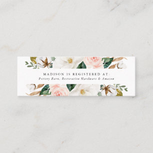 Cartes de liste de mariage aux magnolias aquarelle