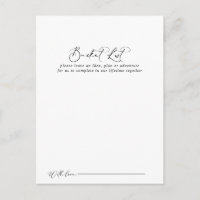 Cartes de liste de Mariage de calligraphie Idylliq