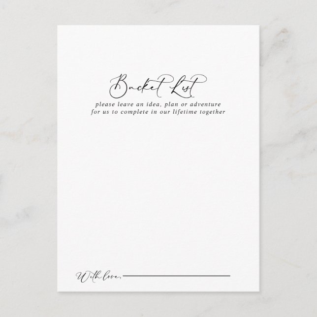 Cartes de liste de Mariage de calligraphie Idylliq (Devant)