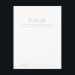 Cartes de liste de Mariage minimaliste or rose<br><div class="desc">Ces cartes de liste minimaliste or rose mariage sont l'activité idéale pour une réception de mariage moderne ou une douche nuptiale. Le design sobre et élégant présente une typographie de script classique et sophistiquée en or rose. Modifier le libellé pour convenir à tout événement de vie. Le panneau de liste...</div>
