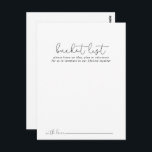 Cartes de liste de regroupement de Mariage de call<br><div class="desc">Ces cartes simples calligraphie mariage liste des seaux sont l'activité parfaite pour une réception de mariage rustique ou une douche nuptiale. Le design sobre et élégant présente une typographie de script classique et sophistiquée en noir et blanc. Modifier le libellé pour convenir à tout événement de vie. Le panneau de...</div>