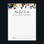 Cartes de liste de regroupement de Mariages illust<br><div class="desc">Ces cartes de liste de godets mariages illustrées à l'aquarelle sont l'activité idéale pour une simple réception de mariage ou une douche nuptiale. Le design est composé d'une aquarelle artistique peinte à la main bleu marine, bordeaux, rouge, roses roux et pivoines avec d'élégants feuilles verts, inspirant la beauté idyllique colorée...</div>