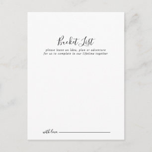 Cartes de liste de souhaits de mariage minimaliste