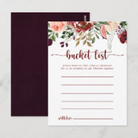 Cartes de liste de souhaits floraux simples et rus